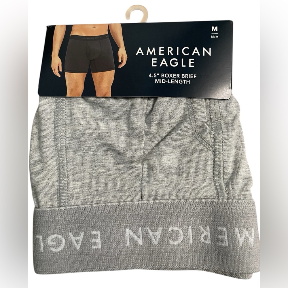 American Eagle Outfitters Men's Mid-Length Boxer Briefs - Light Gray
